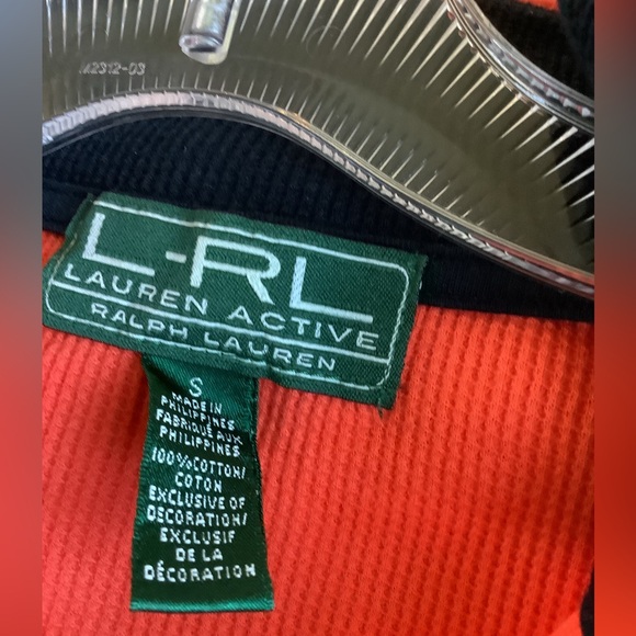NWOT LRL Ralph Lauren Cotton Waffle Knit Thermal 1/4 Zip Top Size S - Picture 6 of 6